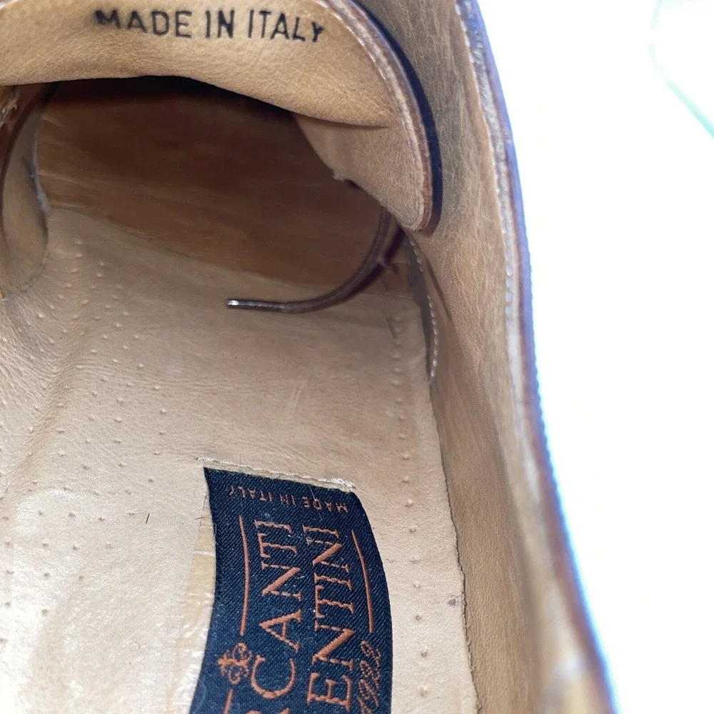 Mercanti Fiorentini Oxfords Apron Toe Shoes US 13 Brown‎ Leather ITALY